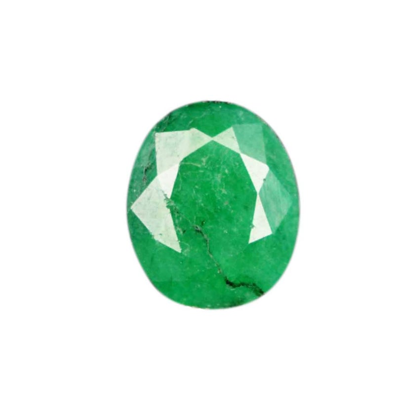 GEMHUB Gemstone For Jewelry Making 5.20 Carat Colombian Egl Certified Natural Green Emerald Oval Cut Loose Gemstone Jewelry For Women - Image 1